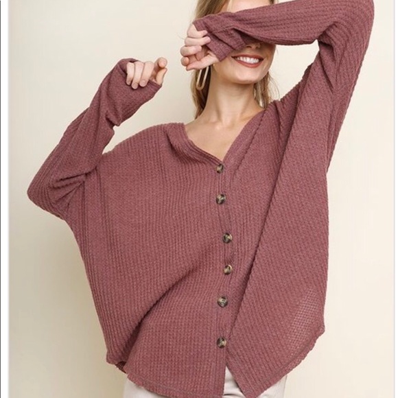 Tops - Last 2• Mauve Waffle Top